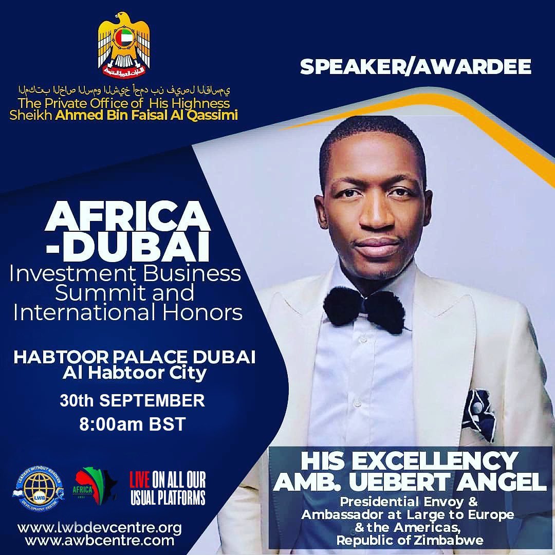 TeamZim3's tweet photo. #Africans at home and in the diaspora should be the biggest investors on the continent if it is to develop at a much faster rate, Pres Envoy &amp; Ambassador-at-Large to Europe &amp; the Americas, businessman @UebertAngelAmb, told a 2-day Africa-Dubai Investment Business Summit recently https://t.co/65AECUXBtX