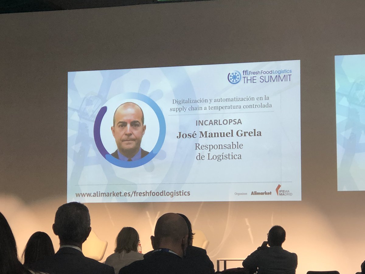 AinhoaRMoran's tweet photo. José Manuel Grela, Respondable de Logística de Incarlopsa nos habla de los avances en #logística y #digitalización de la compañía en Fresh Food Logistics The Summit Alimarket, Fruit Attraction. 
#cadenadesuministro #cadenadefrío #supplychain #alimentación #automatización https://t.co/sKimOlYL34