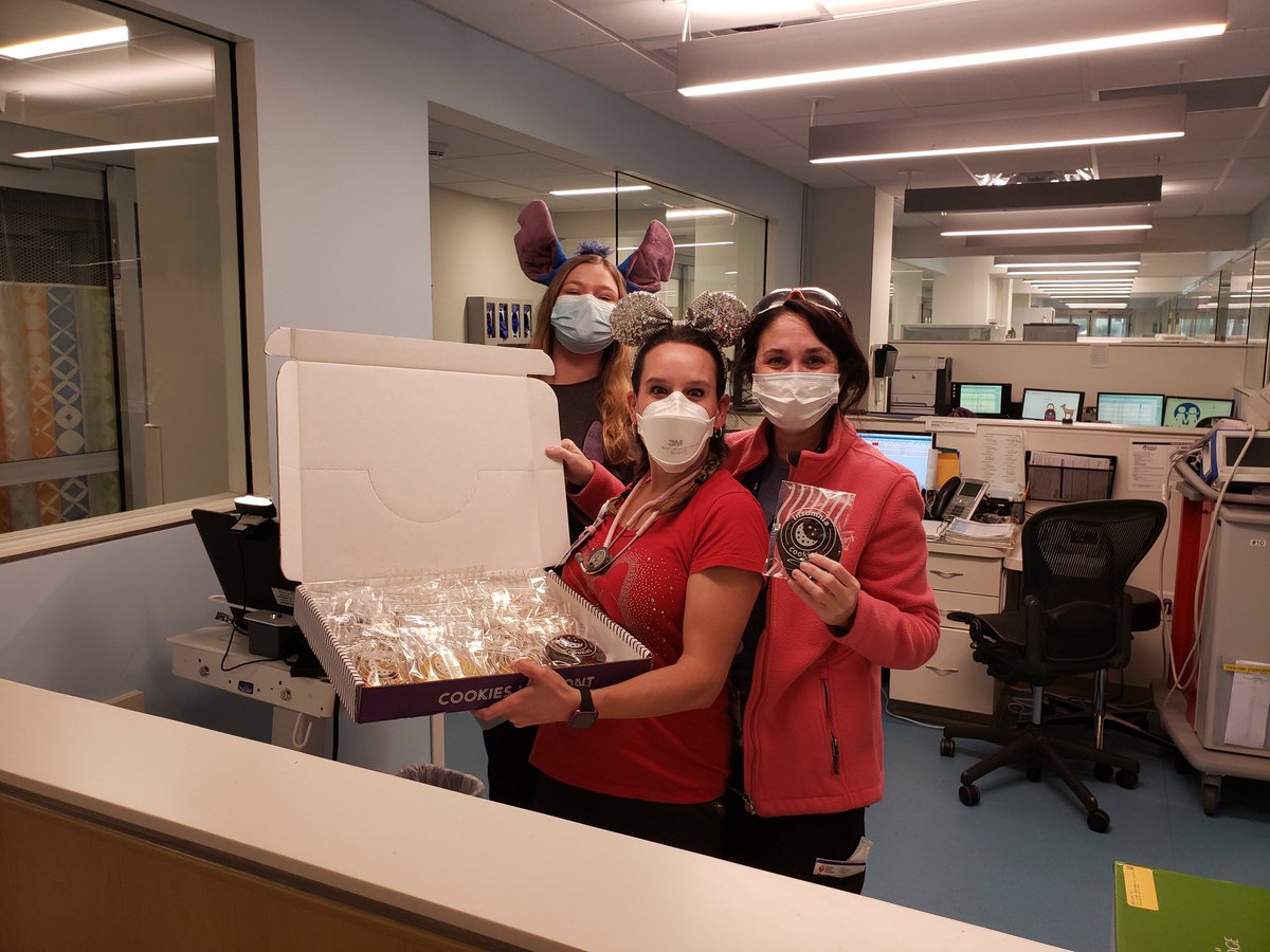This week we celebrate pediatric nurses. Thanks to teletracking for the cookies. Only in pediatrics do you get to wear disney ears all day 😀❤🥳#pediatricnurse #Nursing