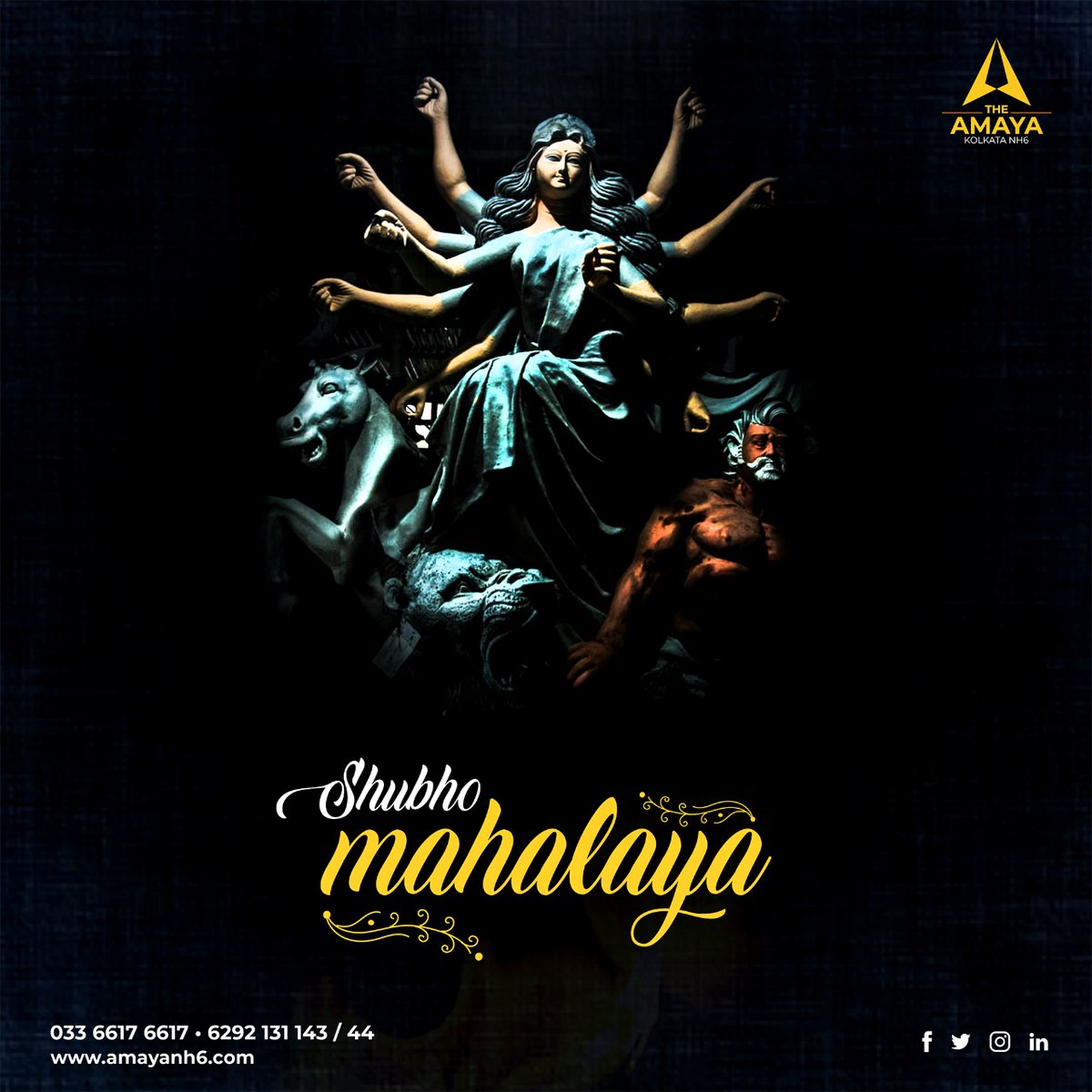 AmayaResort's tweet photo. May this festive season brighten your days and nights.
May it add color and make your life brighter.
May it amply remove all worries from your life, and give you strength to face every strife.
Shubho Mahalaya!

Call us on 033-6617-6617/6292-131-143 https://t.co/WRadv3Fqbe