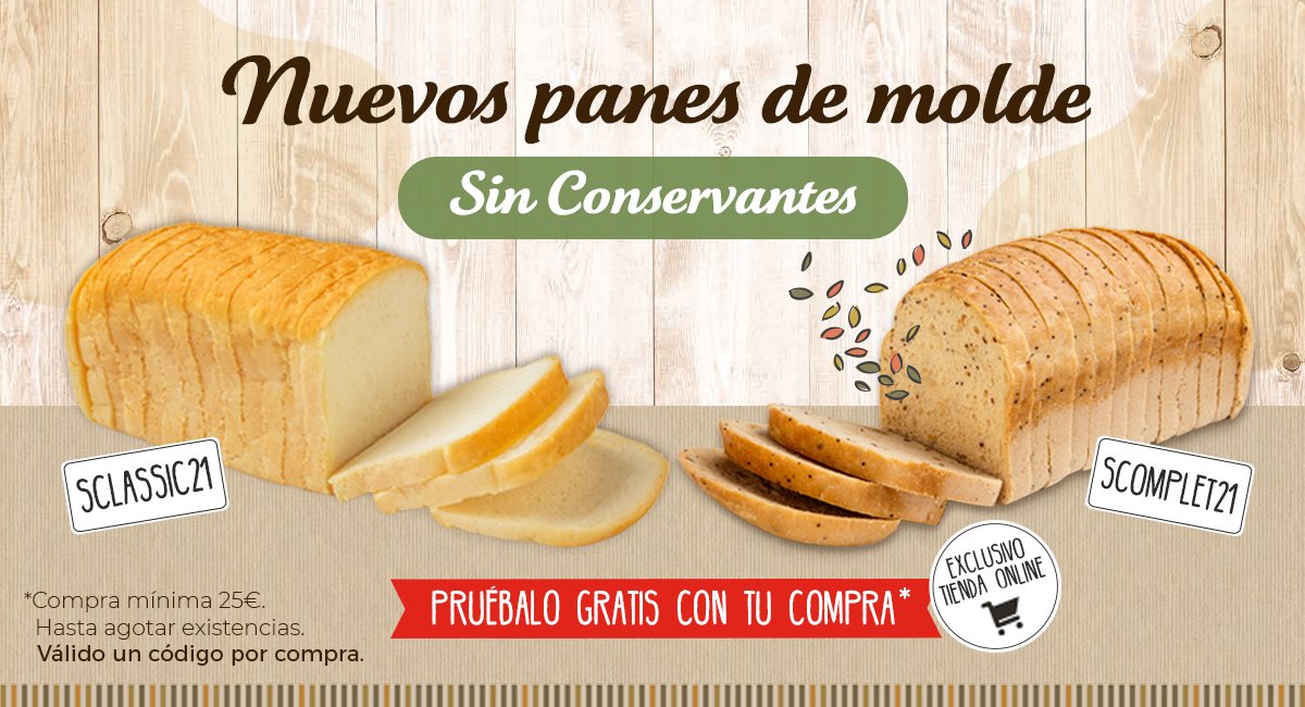 Proceli_Europe's tweet photo. #CONsabor y #SINconservantes, ¡te presentamos los nuevos panes de molde Classic y Complet!
Incluye el código del pan de molde que quieras probar y recíbelo #GRATIS con tu próxima compra. Descubre toda la info. de la promoción en nuestra web: https://t.co/FvETbD8SIo https://t.co/ZIiCCf4YAo