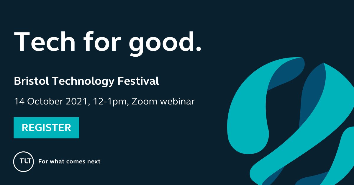 TLT_LLP's tweet photo. As part of the Bristol Tech Festival we’re hosting a panel on ‘Tech for good’ where we’ll be discussing how technologies such as AI, machine learning, and augmented and virtual reality can be provided and deployed successfully. Find out more: https://t.co/nSODp50KMn https://t.co/p9ai0rpYDD