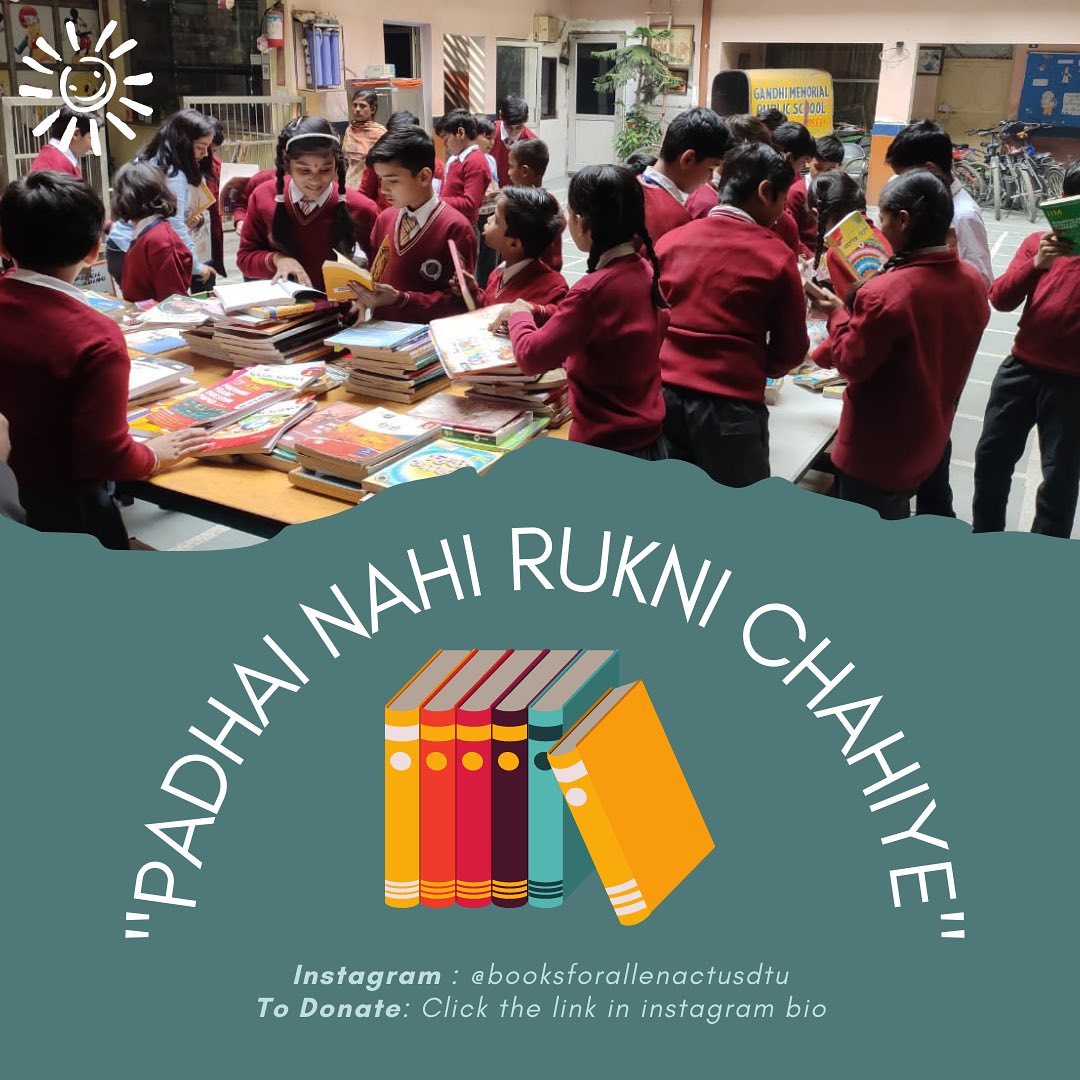 daanutsav's tweet photo. Padhai Nahi Rukni Chahiye

Help them help them!
BooksForAll, under Daan Utsav, is a social initiative by NGO Guzarish to support education for the underprivileged kids. 
https://t.co/3HzoEfIIip
Support fundraiser by Enactus DTU 

#daanutsav #fundraiser #fundraising #charity https://t.co/aMeJipyggG