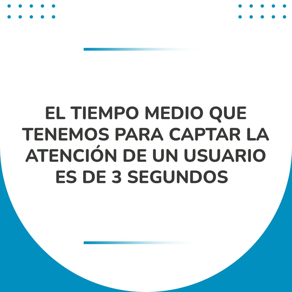 ingenium_mkt's tweet photo. El tiempo medio que tenemos para captar la atención de un usuario es de 3 segundos.

Así que tenemos dos opciones: o captamos su atención o lo perdemos.

NOTA MENTAL: impacta al inicio 😉 

#mediodigital #captación #marketingdigital #ingeniummarketing https://t.co/8XIh6Df2aL
