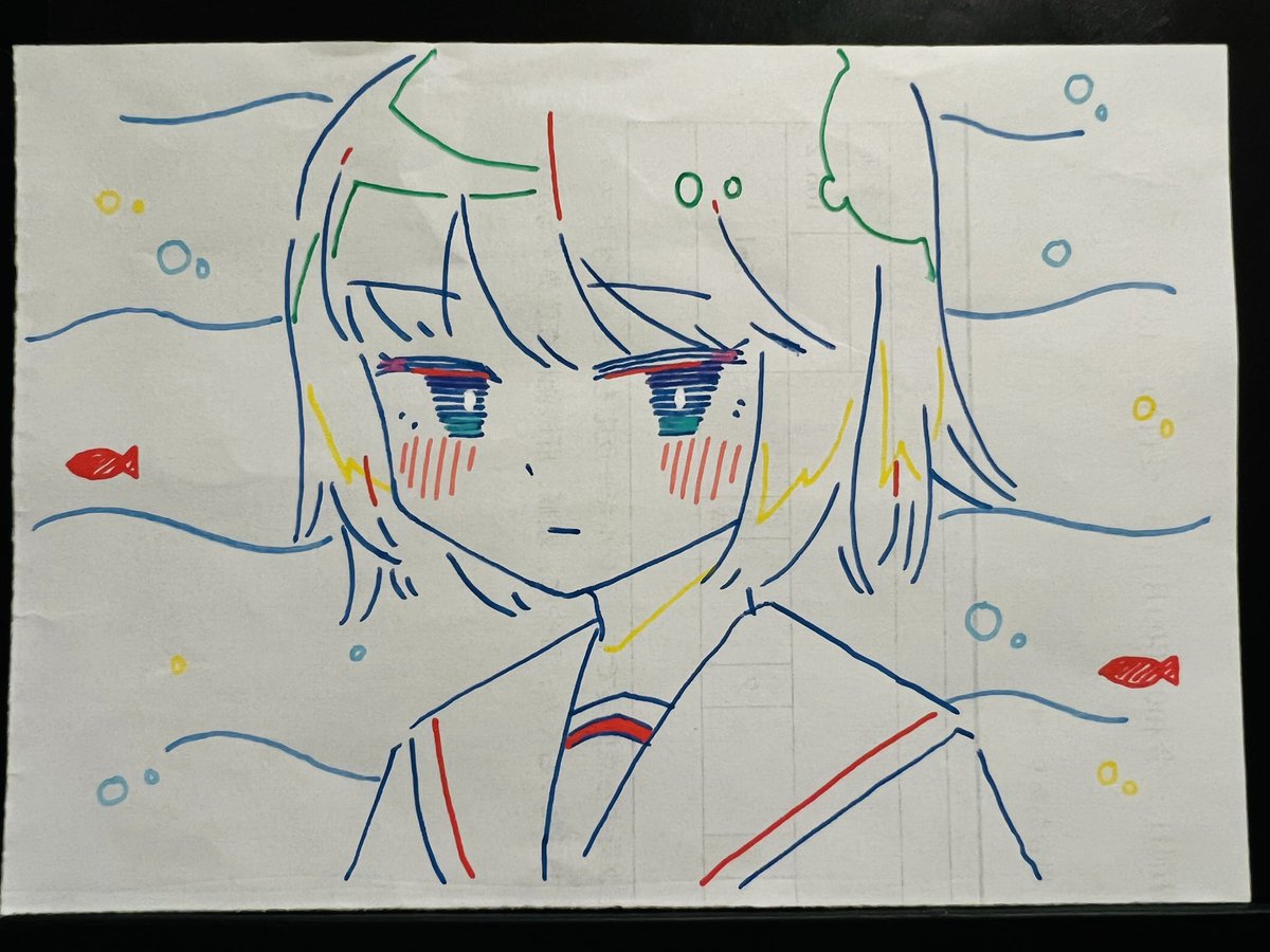 nowoka_'s tweet image. ポスカで落書きした
