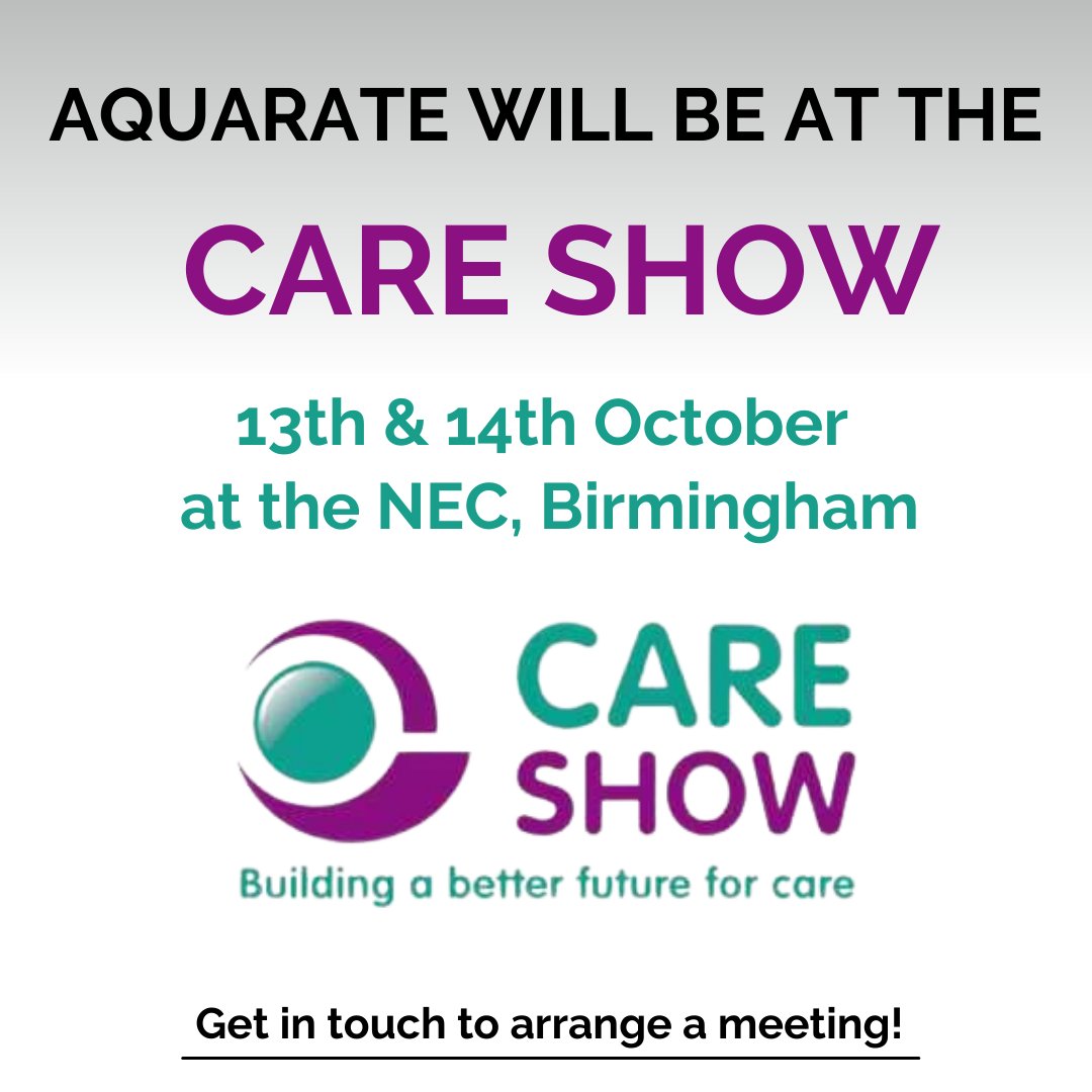 AQUARATE's tweet photo. Another week, another show! Aquarate will be at the Care Show on the 13th October at the NEC, Birmingham.
Let us know if you'll be there too!
#aquarate #hydracup #smartcup #hydracare #thecareshow #careshow #hydration #dehydration https://t.co/6NI2Q1h36F