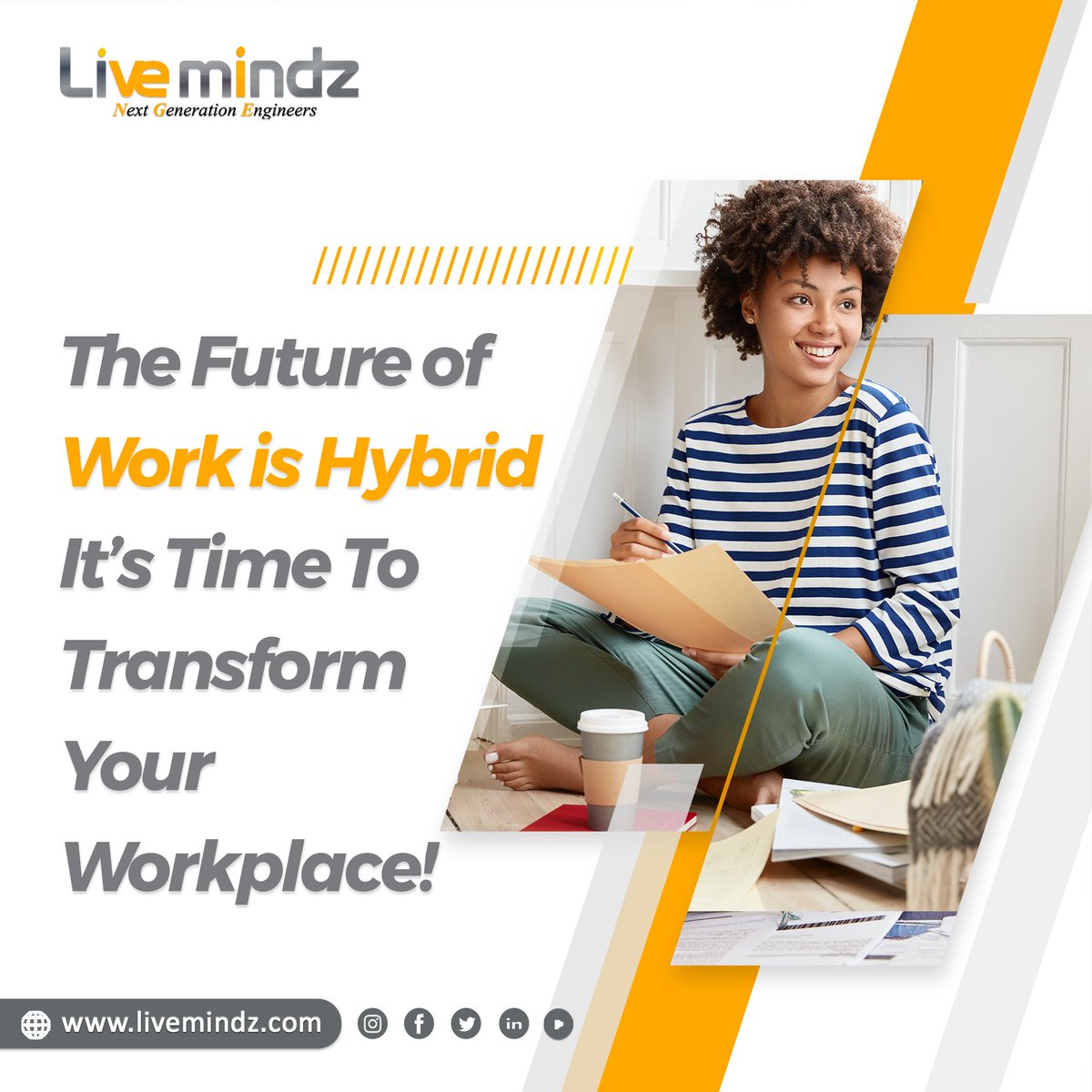 Livemindz1's tweet photo. With the pandemic, hybrid workplaces are becoming the new normal.
To know more about the future of work after COVID-19, Read this informative article by Ajay J Prakash
https://t.co/Ye373hN4GL
#careeratlivemindz #livemindz #JobSearch #WorkFromHome #work #DigitalMarketing https://t.co/G7gfzBGjvV