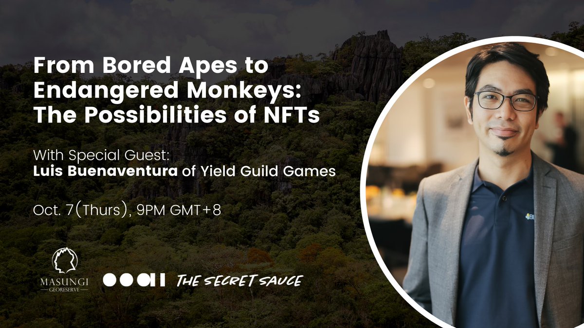 incorporatedai's tweet photo. ‼️TMRW‼️

Stoked to be talking to the legend himself! @helloluis is joining us for Spaces w @MasungiGeo!

We're talking the future of NFTs (spoiler: NFTs for social good!)

#NFTCommunity #NFTAsia #NFTPh #CryptoPh  #axieinfinityscholarship  #Ethereum #CoinsPh #biodiversity https://t.co/Jk6zVayhvO