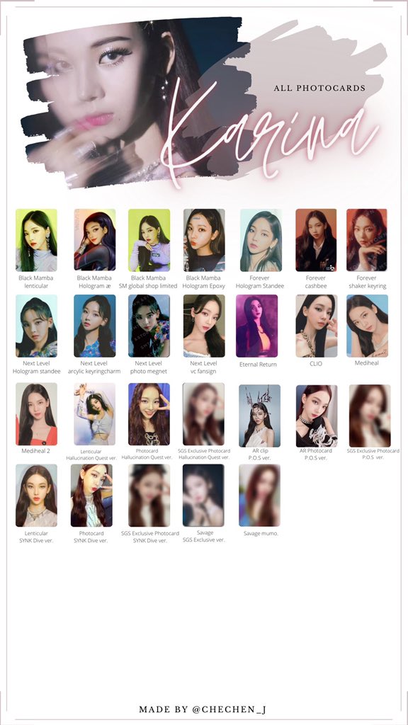 template/wishlist photocard aespa karina, giselle, winter