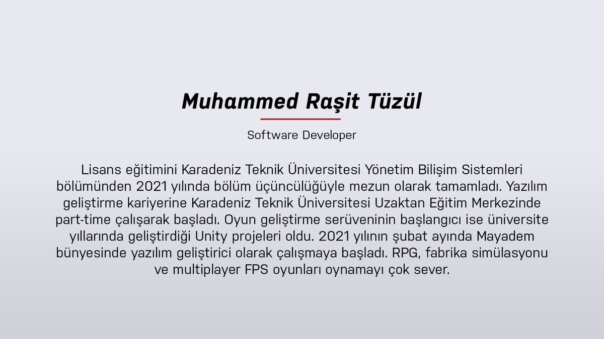 mayademdigital's tweet photo. #Mayadem Ekibinden Software Developer Muhammed Raşit Tüzül ile Tanışmaya Ne Dersiniz? https://t.co/Ez3CZKhvTn