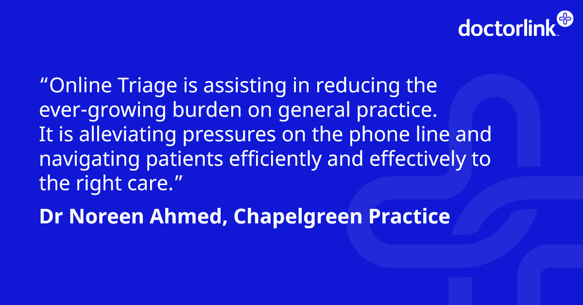 getdoctorlink's tweet photo. Our #OnlineConsultation solution with automated triage offers true demand management to practices, helping them to manage the growing demand placed on their resources. Learn how Doctorlink helped alleviate some of this pressure at Chapelgreen Practice. https://t.co/YbfzTZVZ47 https://t.co/Htq0PM3SLb