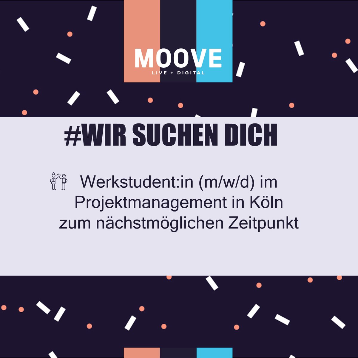 #Wegbegleiter gesucht!
Zur Verstärkung unseres Teams in #Köln suchen wir ab sofort eine:n Werkstudent:in im #Projektmanagement (m/w/d).
Mehr auf:
my-moove.de/jobs
#Job #BGM #GesundeArbeit #Werkstudent #Werkstudentin #MOOVEGmbH