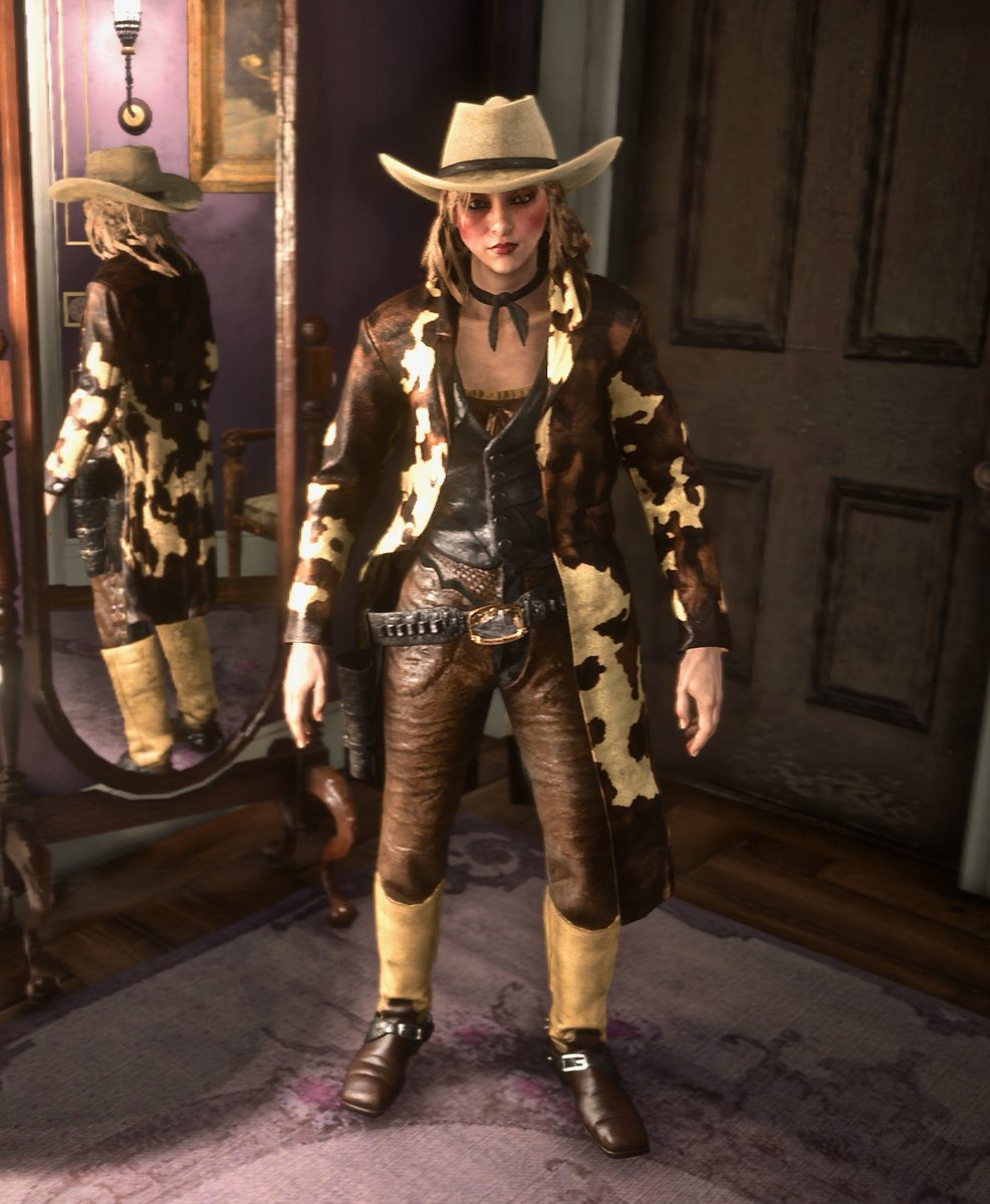 WheelerRawsonCo's tweet photo. Happy #WardrobeWednesday 

#QuickDrawPass No.4 Reward

The HUNTINGDOCK COAT

#RedDeadFits by #MissCandyLicious

#RedDeadOnline #RockstarGames #RDO #RDOnline #RDR2Online https://t.co/pEO6oK2d2U