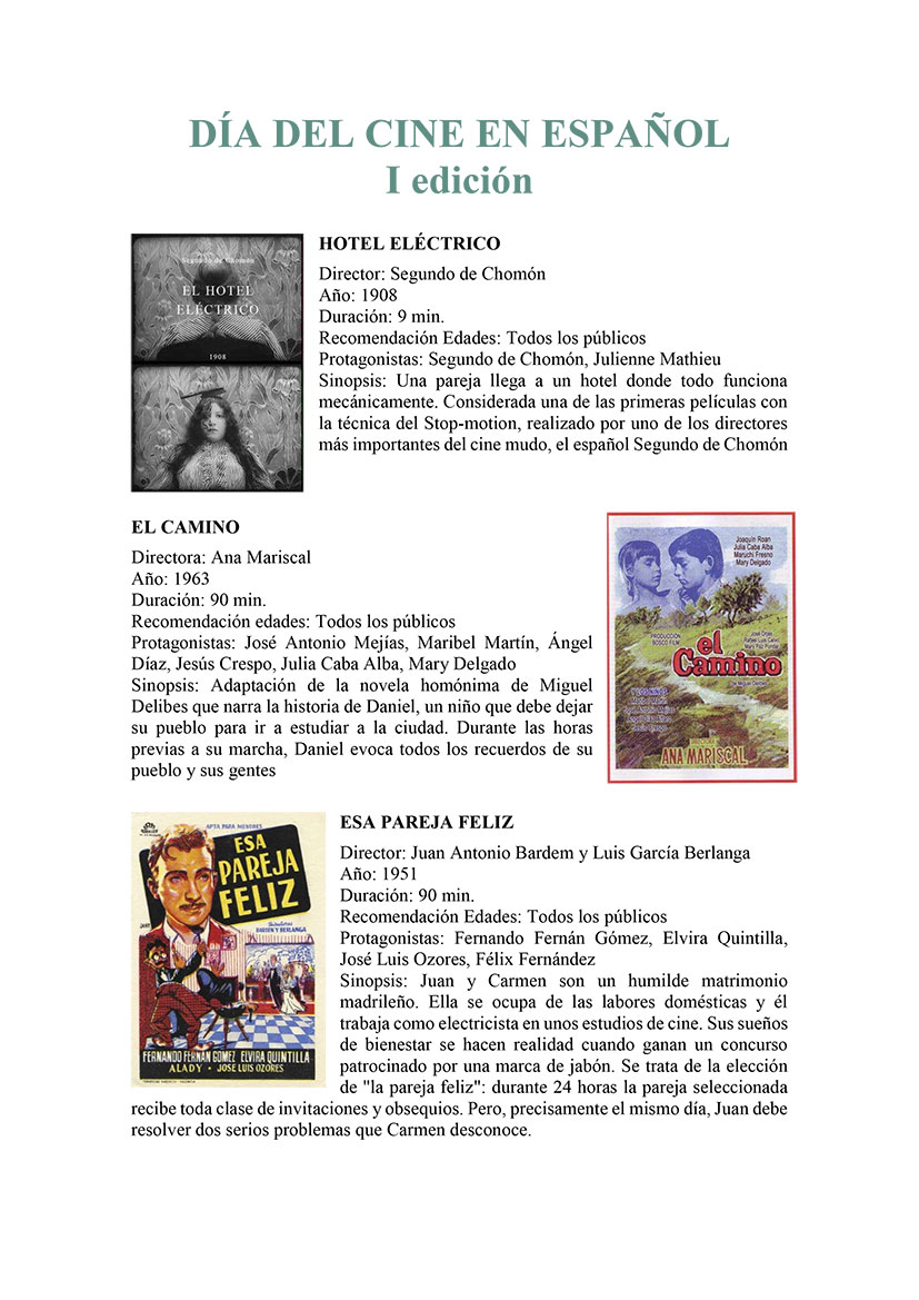 Hoy 6 de octubre se celebra el Dia del Cine Español. En Monleras nos unimos a la celebración de este evento con la proyección del corto Hotel eléctrico y las películas El camino y Esa pareja feliz.
#DíaDelCineEspañol #MuchoQueContar