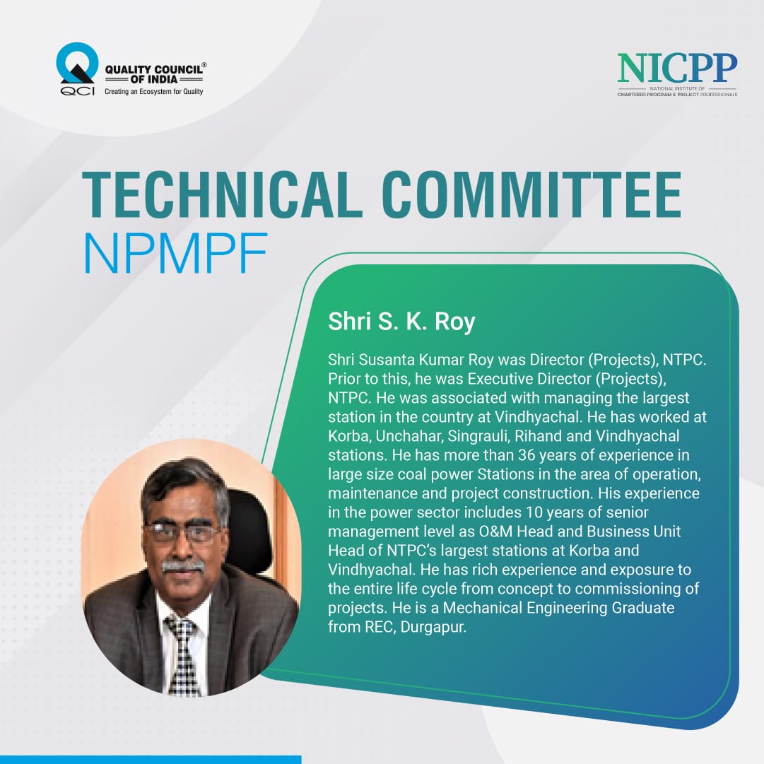 QCI_NICPP's tweet photo. Introducing the Technical Committee members responsible for giving shape and direction to the #NPMPF initiative.
#ProjectManagement https://t.co/GwbkkTbfkk