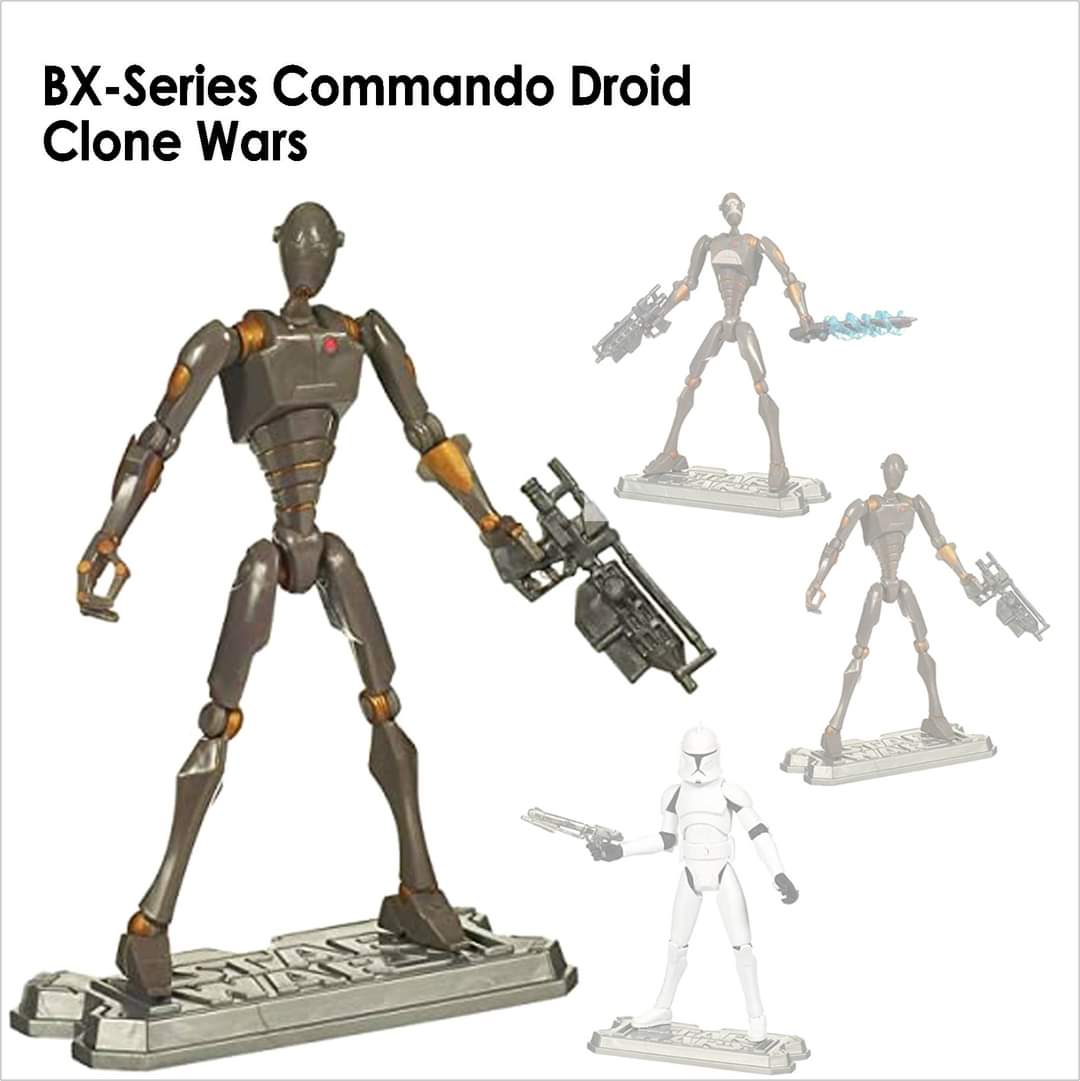 ToysJedi's tweet photo. #ActionFigureOfTheDay #BXSeriesCommandoDroid from #CloneWars. Clearly has the style of the animated series, but it's still an excellent sculpt. Ideally, Hasbro would create a realistic version, but maybe they're waiting for one to appear in a live action show. #DefinitiveForNow https://t.co/mcJOVUCcmj