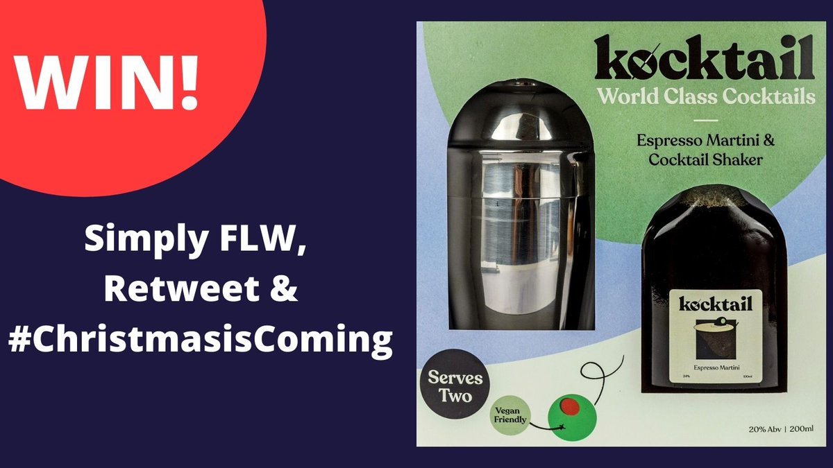 underxmastree's tweet photo. Christmas is getting closer, so we need to celebrate 🎉🎄🥳  

We've got a giveaway to give 1 of our festive friends to WIN #Kocktail Espresso Martini Cocktail Shaker Set!

ENTER: Follow, RT &amp; Use #christmasiscoming. ENDS 12/11 at 3pm. T&amp;C'S (18+ UK only) https://t.co/Sv9MzUAcPv https://t.co/TXiFm83MMU