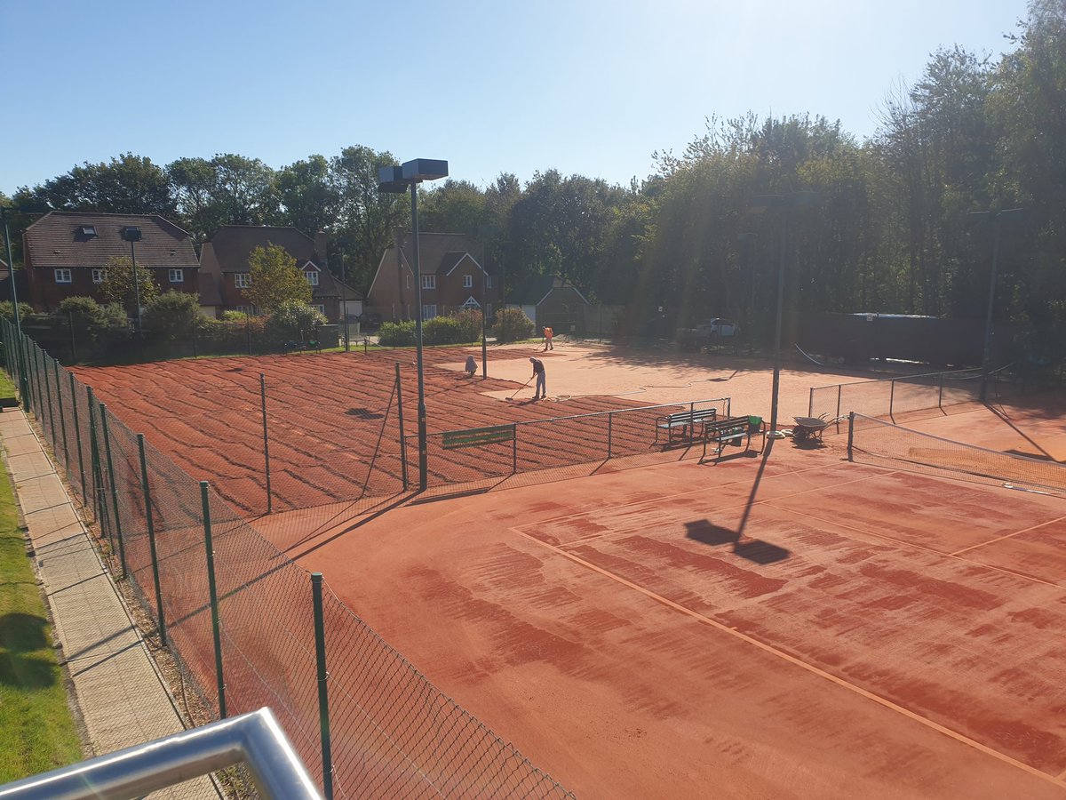 Clay courts getting a face-lift this week. Good to see.