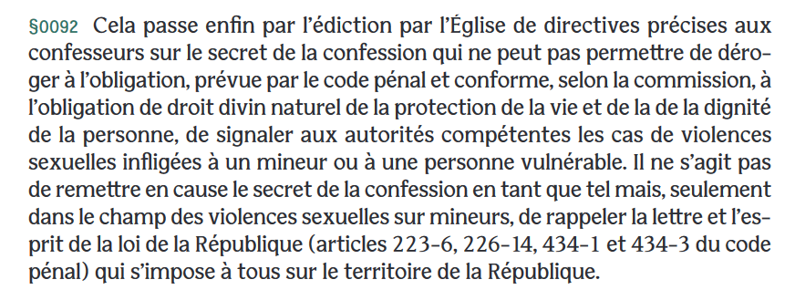 Bon les gars on est pas rendus................................

Le rapport Sauvé était pourtant clair.
(au passage, imaginez deux secondes un représentant d'une autre religion que catholique expliquer que ses règles sont supérieures aux lois de la République et le tollé afférent)