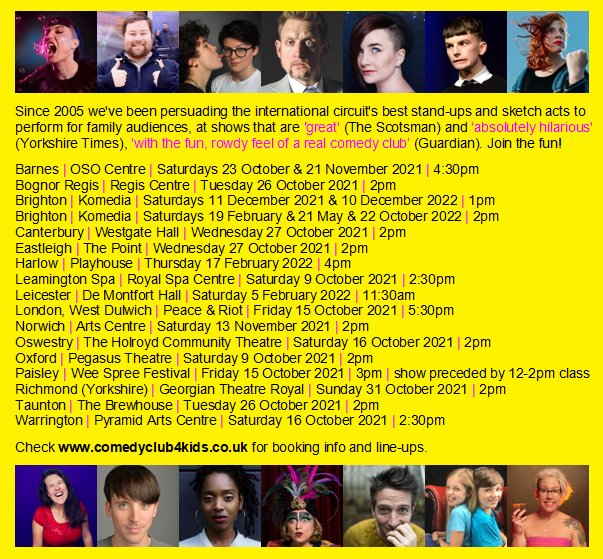 List of upcoming dates on yellow background