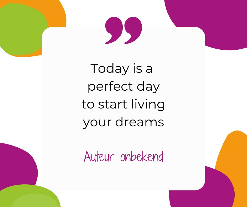 De perfecte dag om je dromen te leven is vandaag. Wat wil jij? Stop met uitstellen wat je wil. Wat is jouw eerst volgende kleine stap die jij vandaag kan zetten? Laat mij het weten en zet de stap vandaag nog.
Jij verdient het je dromen te leven.
claartekracht.nl