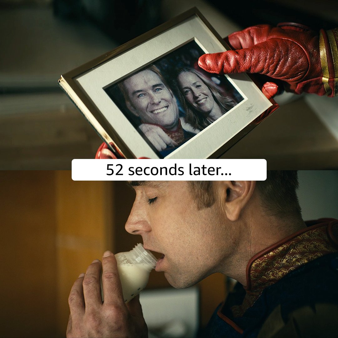 primevideouk's tweet photo. If "well, that escalated quickly" was an image... 🥛 #TheBoys https://t.co/KYqhMk96ev