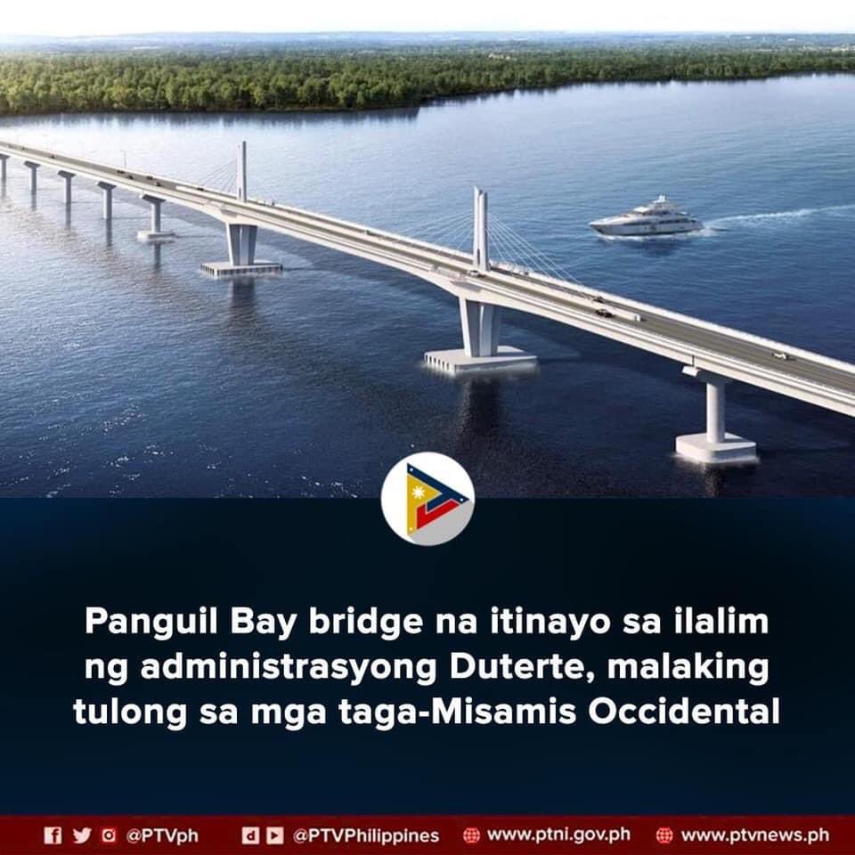 PTVph's tweet photo. BASAHIN: Ipinagmalaki ng Misamis Occidental ang isa sa malaking pamana ng administrasyong Duterte, ang konstruksyon ng bagong Panguil Bay bridge. https://t.co/EAjeP9lN53