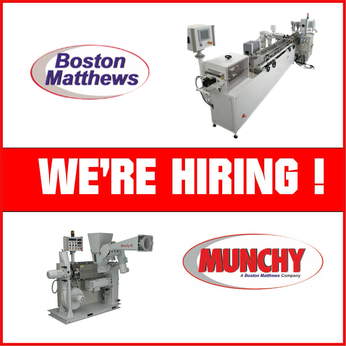 plasticrecycles's tweet photo. We're hiring !!

Looking for an additional electrical wire person / panel wirer / machine integration.

Apply at jobs@bostonmatthews.co.uk

#jobs #hiring #recruitment #bostonmatthews https://t.co/DkAi3UBfRB