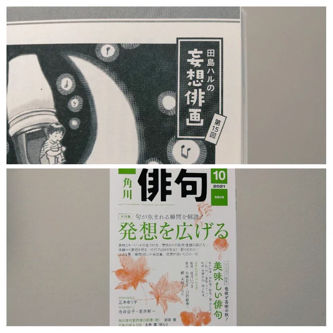 角川「俳句」10月号発売中。#田島ハルの妄想俳画 第15回目載ってます。今回は辻恵美子先生の句から俳画とエッセイを書きました。お手にとっていただけたら嬉しいです🌙 