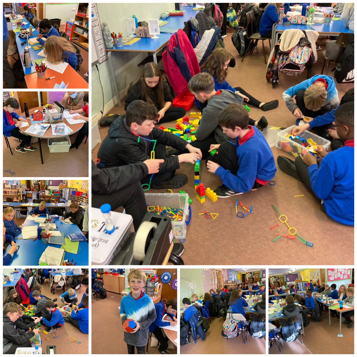 MrsReid_N's tweet photo. We were creating something great using shapes and working with our partners to discuss different types of verbs! #playbasedlearning #shoulderpartners #shape #maths #verbs https://t.co/Y3gHGN8Bey