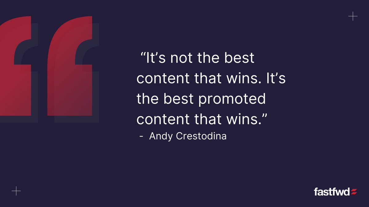 fastfwdco's tweet photo. The web is filled with so much content! So, how do you push past all that noise to get YOUR #content noticed? 👀 It's Simple - PROMOTE it! And you're content could be number 1! 🏆

#DigitalMarketing #Marketing #QuoteOfTheDay #Business #contentmarketing #WisdomWednesday https://t.co/JGmNiswoK5