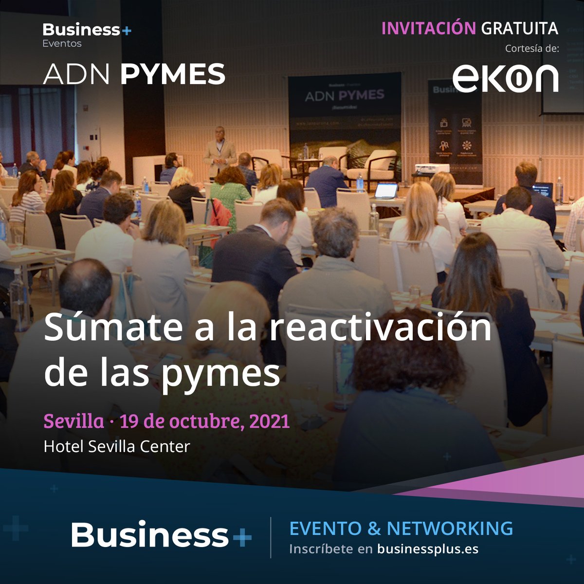 🥳¡Damos la bienvenida a <a href="/ekon_cloud/">Cegid Ekon</a> como colaborador en nuestro próximo evento de #ADNPymes en #Sevilla! 

El martes 19 de octubre en el Hotel Sevilla Center
businessplus.es/evento/adn-pym…