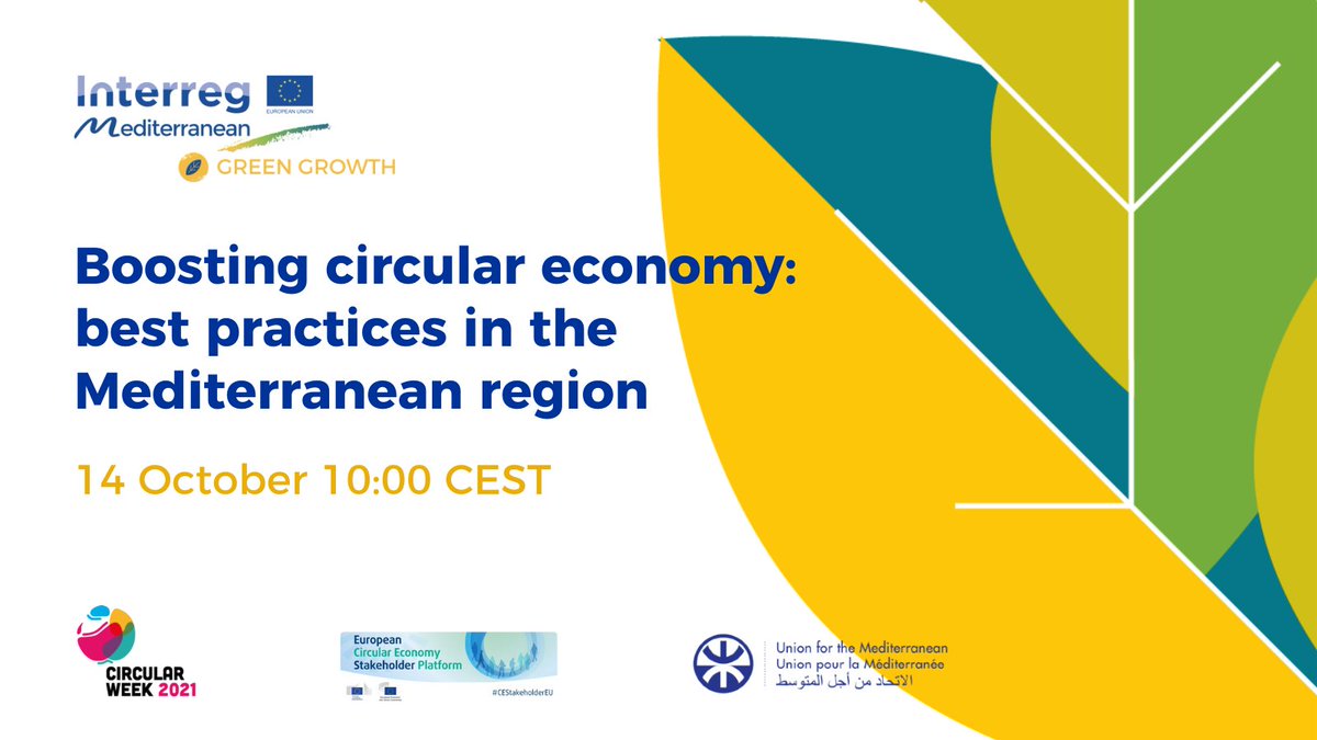 Gov4Innovation's tweet photo. Join us in the #CircularWeek2021 to discover best practices & lessons learnt by the #GreenGrowth Community projects in #FoodSystems & #EcoInnovation🌱
🗓️14/10
🕒10am CEST
📍Online
Sign up & ➕info👉https://t.co/OINXRBAE32
#MadeinMED #EUGreenDeal #CircularEconomy #Mediterranean https://t.co/tKMdbPB95e