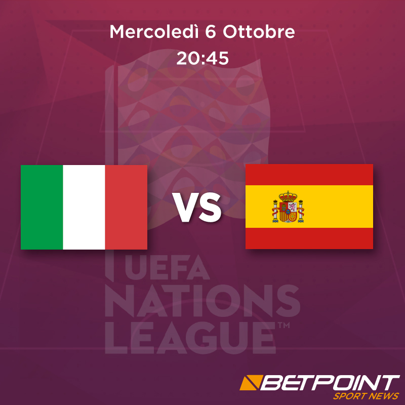 BetpointNews's tweet photo. Poco meno di 3 mesi dopo, Italia e Spagna si ritrovano ancora una volta in semifinale, ma questa volta si tratta di Nations League.
#betpoint #sportnews #ItaliaSpagna #UEFA #NationsLeague #Semifinale #ItaSpa #Azzurri #VivoAzzurro #BetpointTifaAzzurro https://t.co/5jYzCEDxZ3