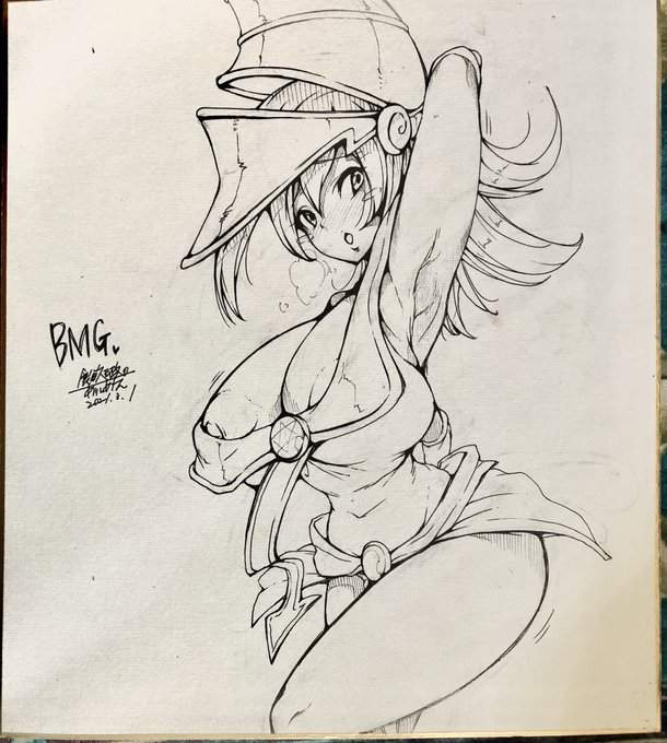 #ブラックマジシャンガール 
#遊戯王 
#ペン画 