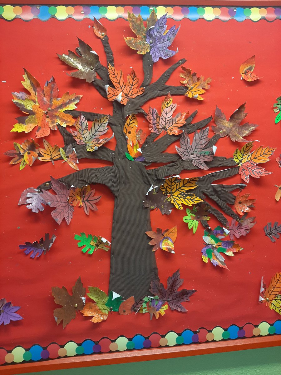 CrinkillNS's tweet photo. 4th class painted leaves using lots of autumnal colours and created this beautiful autumn tree!#autumn #art #4class https://t.co/X8sQGMwl2W