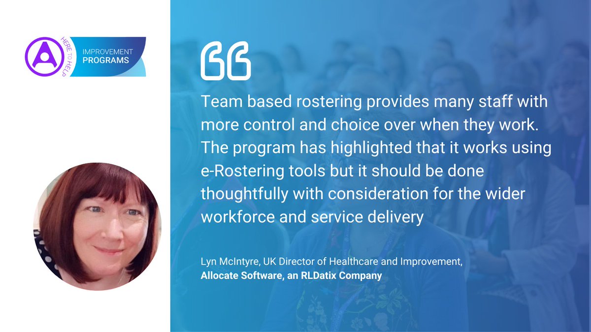 RLDatixUKI's tweet image. We’re currently finalizing our list of trusts to be part of the nurse team rostering cohort 3 - kicking off in November!

Reach out to @McIntyreLyn to see about joining, or click here for additional information on the programme: ow.ly/w67A50GmKH1

#ImprovementProgramme