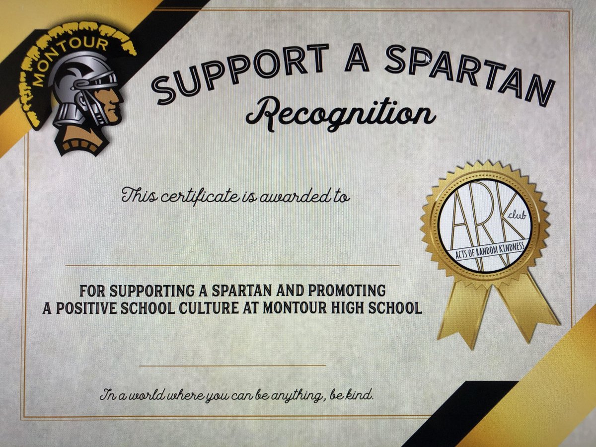 hilltopspartan's tweet photo. Congratulations to all those who were recognized this morning for Supporting a Spartan! #MontourProud of you! #SupportSpartan @MontourARK https://t.co/piLR3kDGOb