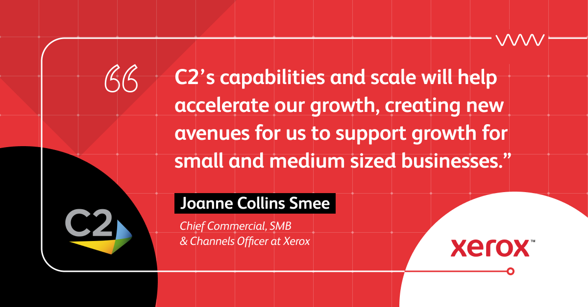 PGroebe's tweet photo. The addition of @C2vt (C2) ensures Xerox is "focused on expanding the reach of Xerox IT services to offer our clients automation, digitization, and security to lower operating costs, increase reliability and improve productivity.” Read more: https://t.co/VMGazVaBaL #ITservices https://t.co/pMV609NePG