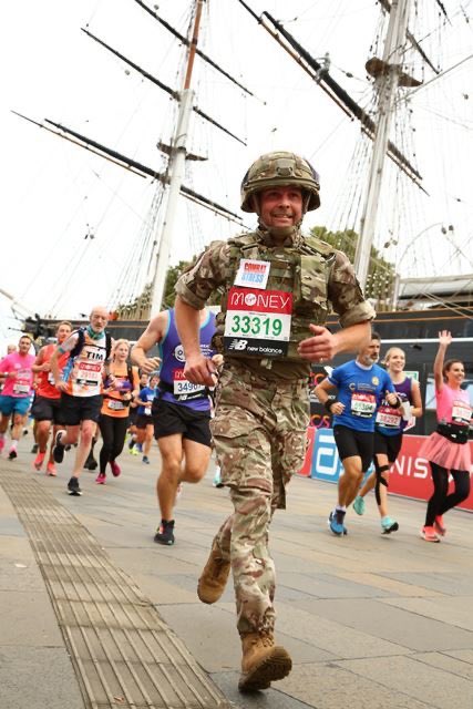 AmyasGodfrey's tweet photo. #londonmarathon2021 in 4:41:04 wearing boots, body armour and helmet. Huge thank you to everyone who supported me and donated most generously to @CombatStress there is still time to donate:  https://t.co/pdqeIt06cj #veterans #army #military #MentalHealthAwareness #marathon #run https://t.co/UbZQWMPd1s