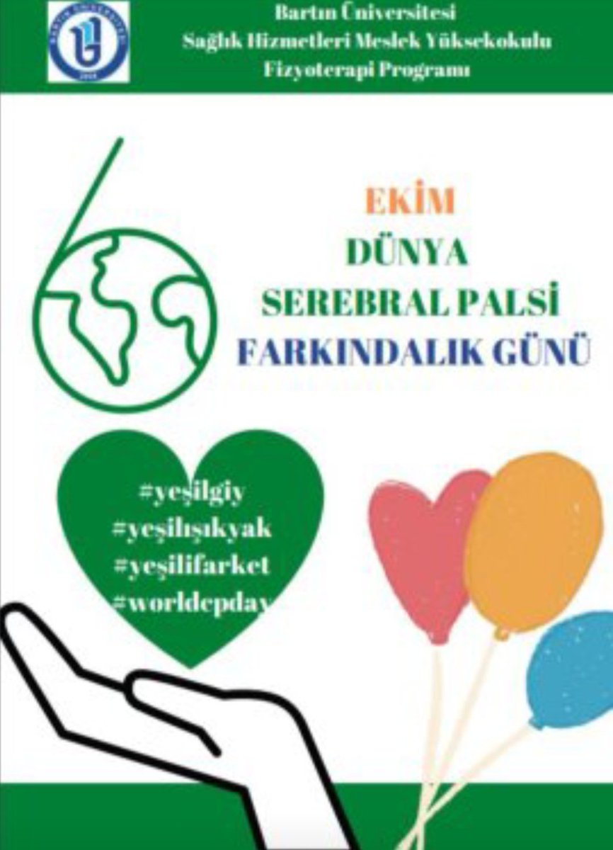 Fizyoterapi Programı hocalarımızdan Öğr. Gör. Betül ERBAY'ın koordinatörlüğünde birim hocalarımız ve öğrencilerimizin katılımı ile yeşil kıyafet ve yeşil kurdelalarla "6 Ekim Serebral Palsi Farkındalık Günü" etkinliği gerçekleştirildi.

<a href="/bartinshmyo/">Bartın Üniversitesi Sağlık Hizmetleri MYO</a> 
<a href="/haceryalnz1/">Hacer Yalnız Dilcen</a> 
<a href="/uzun_orhan/">ORHAN UZUN</a>