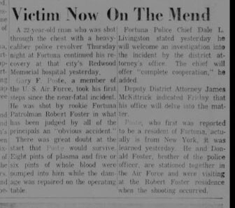 _devojka_'s tweet image. If the Zodiac news is true, than it might be worth noting that according to a 1962 news article, Gary F. Poste survived a gunshot to the chest, fired accidentally by a rookie Fortuna County Sheriff