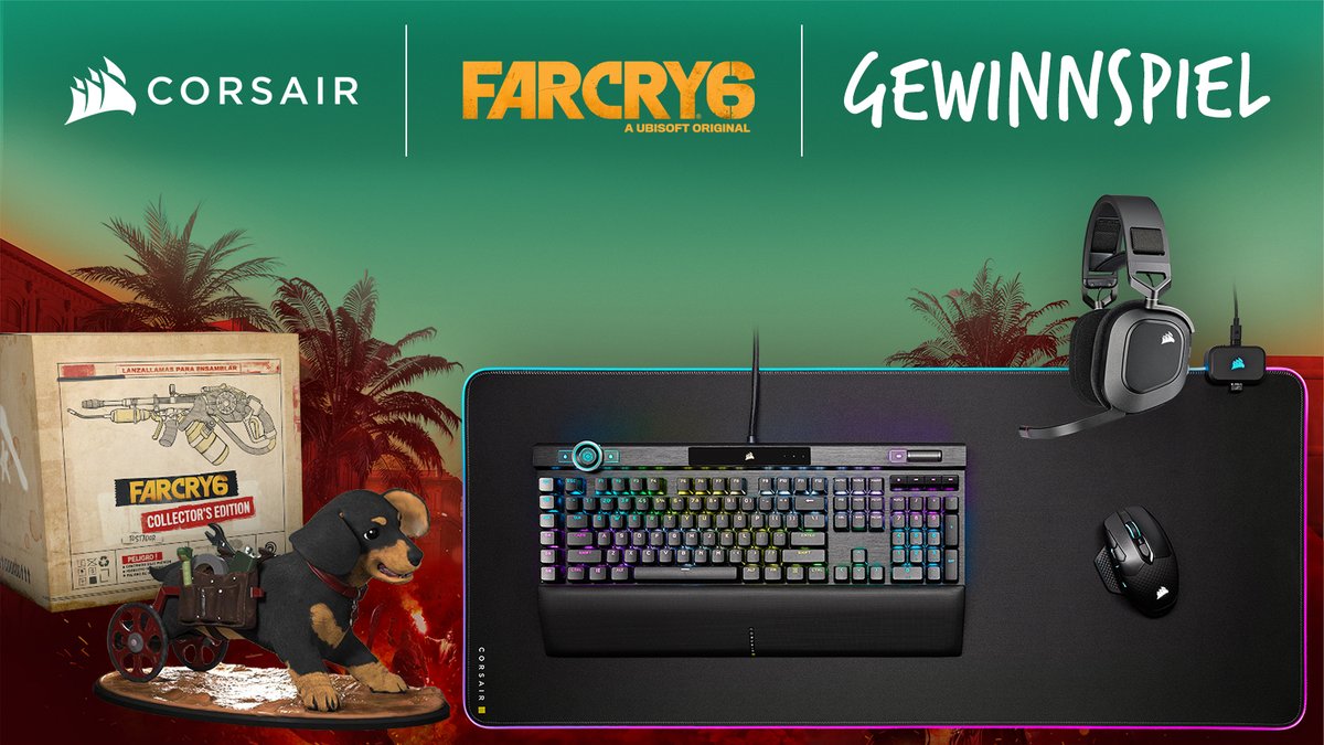 Du bist reif für die Insel? 🏝

Dann gewinne jetzt mit <a href="/UbisoftDE/">UbisoftDE</a> und uns das All-Inclusive-Paket mit CORSAIR-Peripherie, #FarCry6 Collector's Edition und mehr für deinen Aufenthalt auf Yara! 🎁

Alle Infos und Teilnahme: 👉 bit.ly/CORSAIRDE-FC6-…