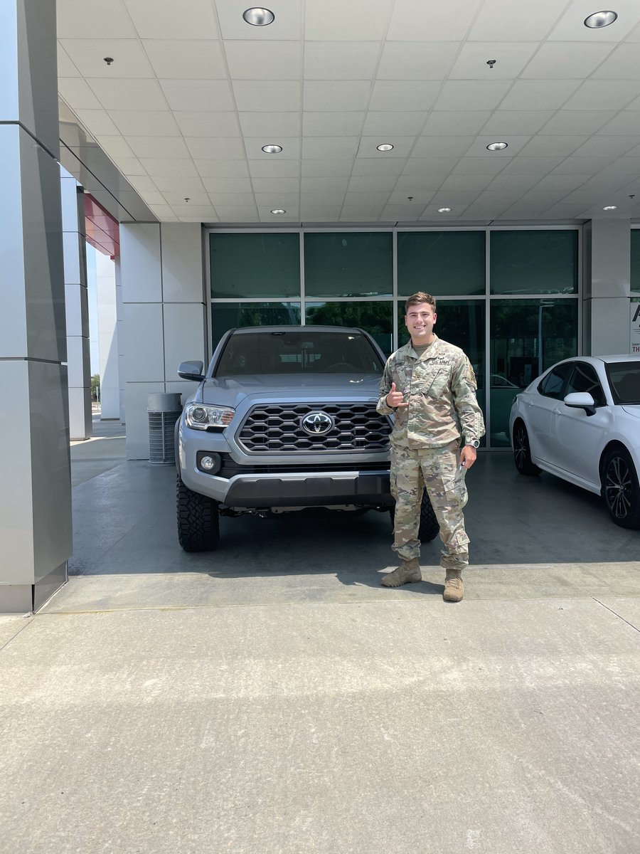 Congratulations to customer Jordan Brandt for his new Toyota Tacoma he purchased with sales consultant Adriana.