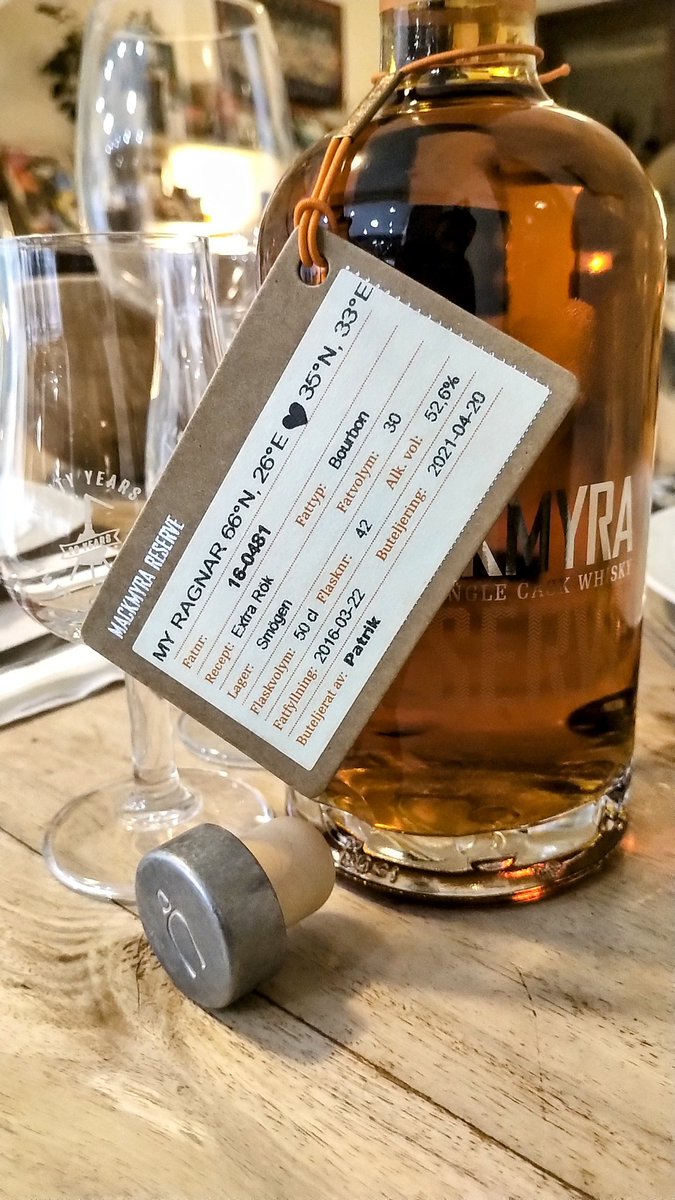 Celebrating 42 with my 42nd bottle of my private <a href="/mackmyra/">Mackmyra Swedish Whisky</a> #Reserve cask! The worst thing about Mackmyra Reserve is that you can't go back to drinking any other shelf whisky once you cross that bridge. Extra Smoky Bourbon cask, just over 5 years of age. #Priceless