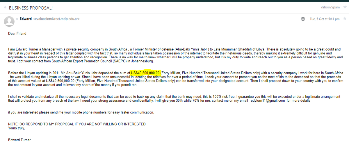nic_cool's tweet image. Minsan sana totoo na lang ito. Mamimigay ako $1M talaga. #SpamEmails