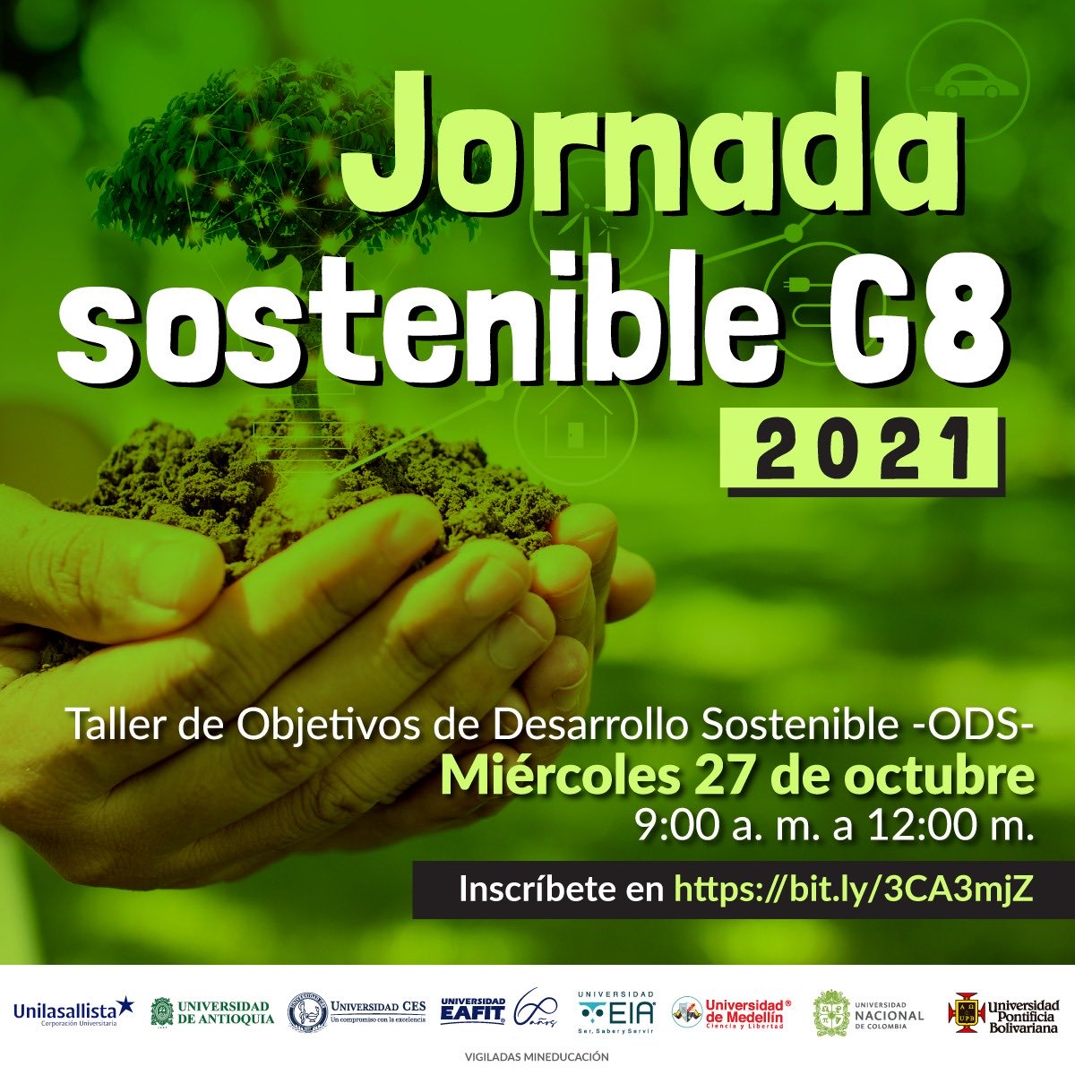 UniversidadCES's tweet photo. Invitamos a toda la comunidad académica de la Universidad CES a participar del Taller de ODS, evento especial de la Jornada Sostenible G8 2021. Inscríbete en: https://t.co/tXJQ52PO4t #CESSostenible #G8Sostenible https://t.co/5hmp42FyW1