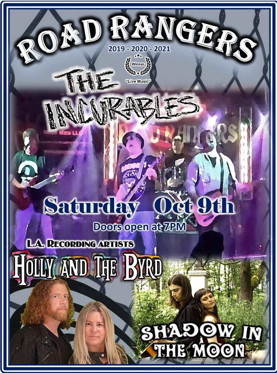 HollyOlsenMusic's tweet photo. #PleaseRT This Saturday Oct. 9th #Saturday #Taylor #Detroit #Michigan #riverdistrict #RocknRoll #RocknRollShow #PunkRocknRoll #Punk #Rock #SurfRock #Punksurf #TheIncurables #punkrockers #HollyandtheByrd #ThePinkFlamingos #band #Bosswood #motown #Motorcity #concert #Newmusic https://t.co/w7ewhwEHCk