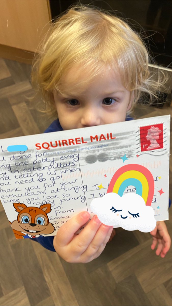 fionafully's tweet photo. L was so happy to receive her first #squirrelmail from @TheAcornsSchool today!!! Thank you 🐿
E however had her mind blown when I confirmed that teachers do indeed have first names 🤣 https://t.co/ZLuV0RYqh5