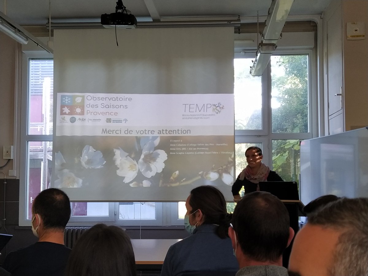 ODSProvence's tweet photo. Aujourd'hui, participation de l'ODS Provence @imbe_marseille au séminaire des journées du #soereTEMPO. Un temps d'échange toujours très intéressant et stimulant autour de l'observation de la #phénologie ! Merci aux organisateur(trice)s ! @IGarCotAt @ChuineIsabelle https://t.co/vP12a5vNPF